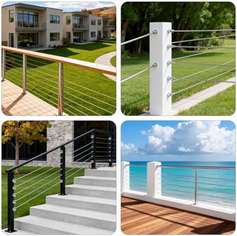 120 Pack Cable Railing Protector Sleeves,T316 Stainless Steel