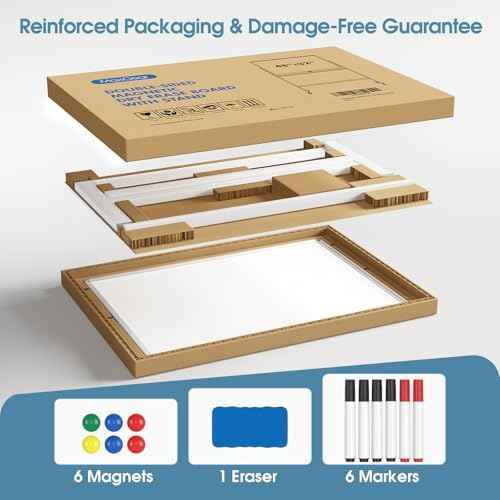 MaxGear Rolling Whiteboard, 48'' x 32'' Mobile White Board on Wheels