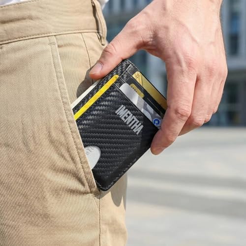 Mens Slim Wallet - Minimalist Front Pocket Card Holder, Black