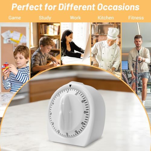 Visual Mechanical Timer, 60-Minute Wind Up Kitchen & Classroom Timer
