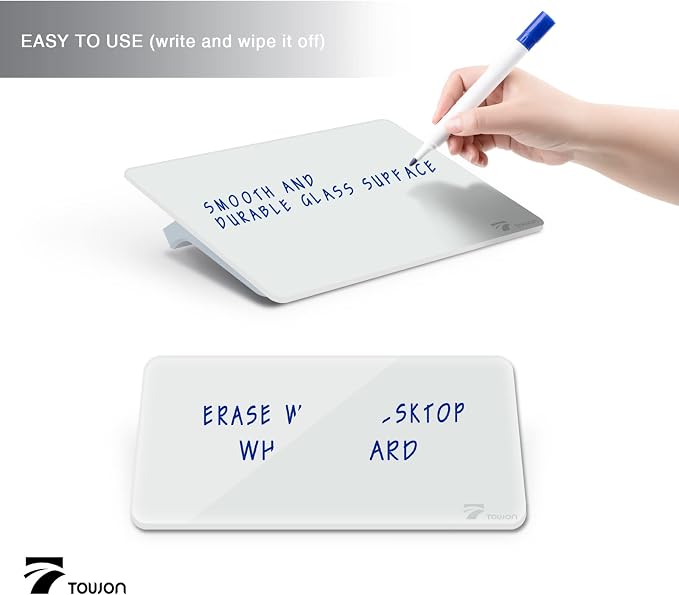 TOWON Small Glass Dry Erase Board, Desk White Board - Image 3