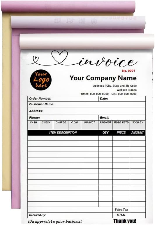 Custom Carbonless Sales Invoice Form Books by Unknown