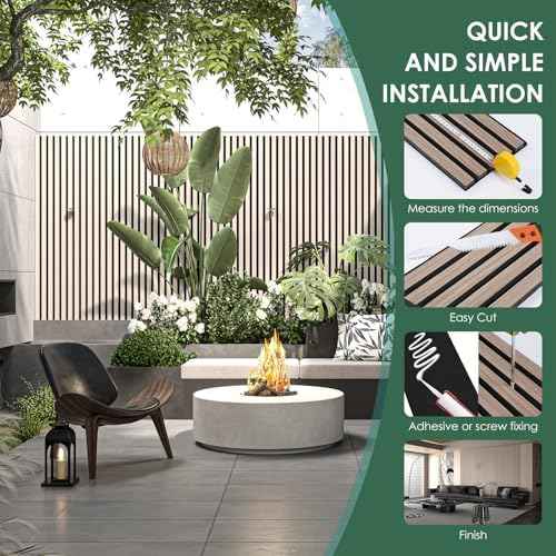 VallisCo 4-Piece Wood Slat Acoustic Panels for Stylish Interior Decor