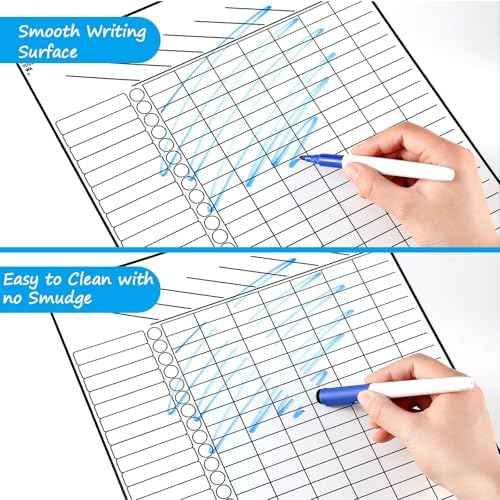 Dunzoom Multi-Use Magnetic to Do List White Board Chore Chart List for Refrigerator 17.3x11'' Goal Task Habit Tracker Monthly Weekly Homework Child Calendar Family Grocery Fridge Dry Erase Board