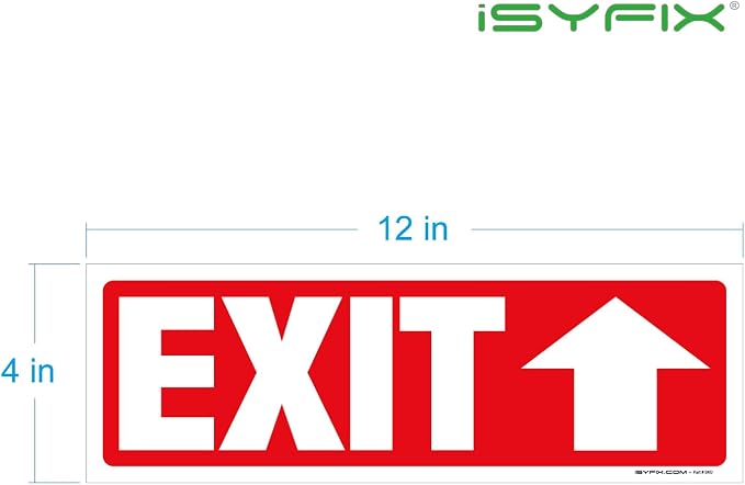 iSYFIX Exit Signs Stickers 6 Pack 12x4 Inch - Image 8