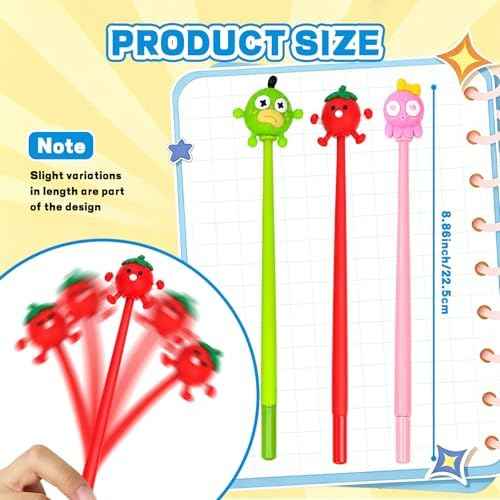 Cartoon Fun Gel Pens, Cute Pen Back to School Gifts Bulk Kawaii Gel Ink Pens for Office Supplies, Classroom Prizes and Birthday (24)
