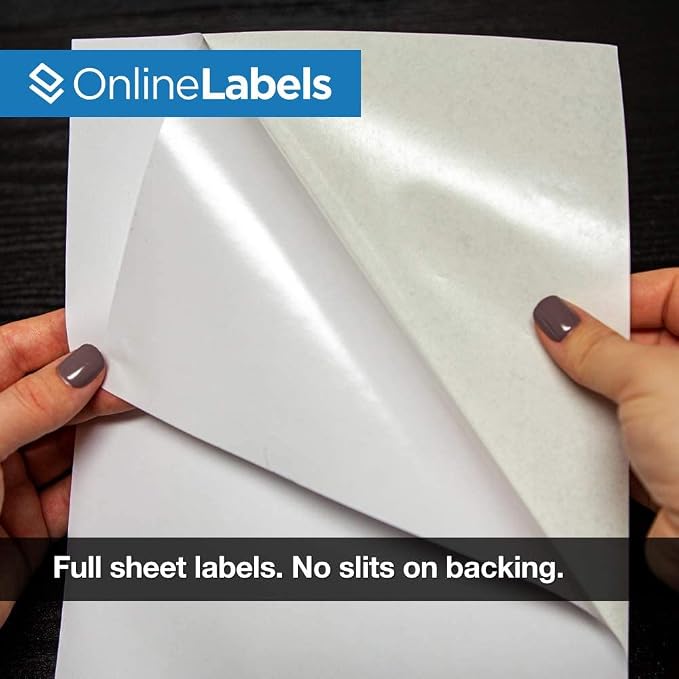 OnlineLabels 8.5" x 11" Full Sheet Sticker Paper – Permanent Adhesive - Image 2
