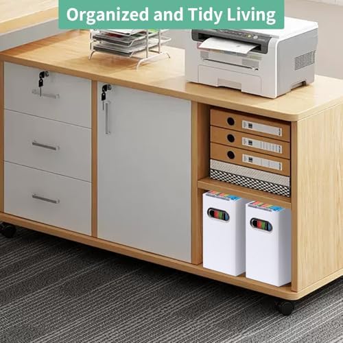 Collapsible File Organizer Box with Handle, Filing Organizer for Home or Office, Small Portable File Box(1 Pack, White)