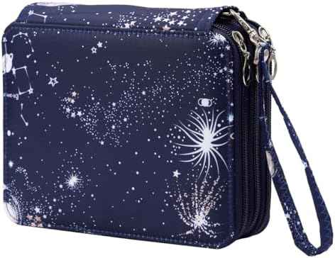 Colored Pencil Case - 72 Slots Pencil Holder with Zipper Closure Twill Fabric Large Capacity Pencil Case for Watercolor Pens or Markers, Pencil Case Organizer for Artist
