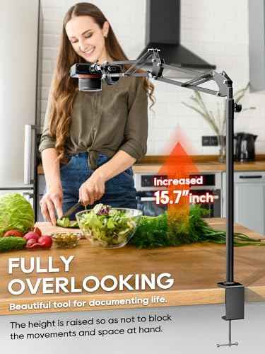 Overhead Camera Mount, Desk Camera Mount with Articulating Arm, 5lb