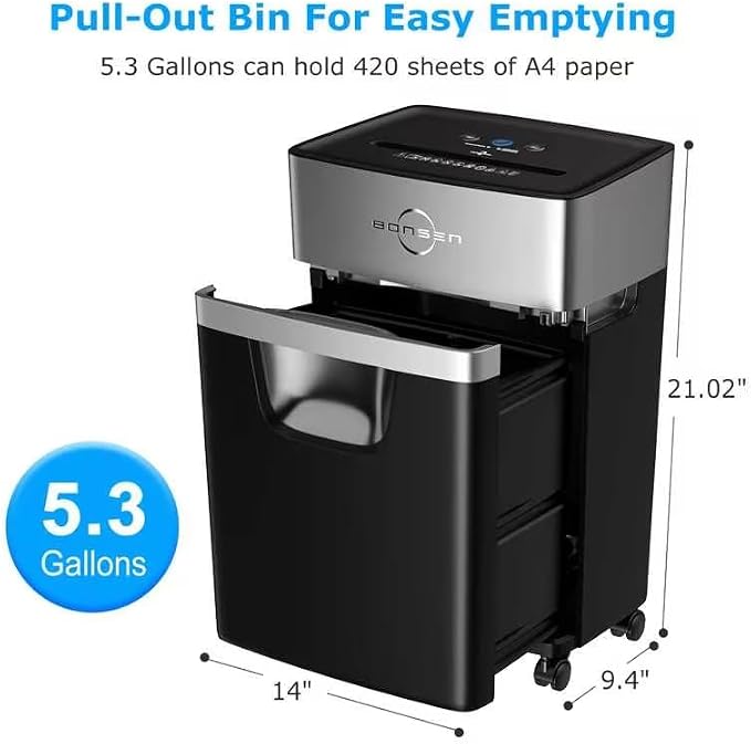 BONSEN 16-Sheet Heavy Duty Paper Shredder - Image 4