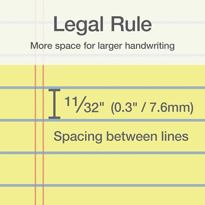 Oxford 8.5 x 11.75 Inch Legal Pads, 3 Pack, Wide Ruled on Both Sides, Canary - Image 3
