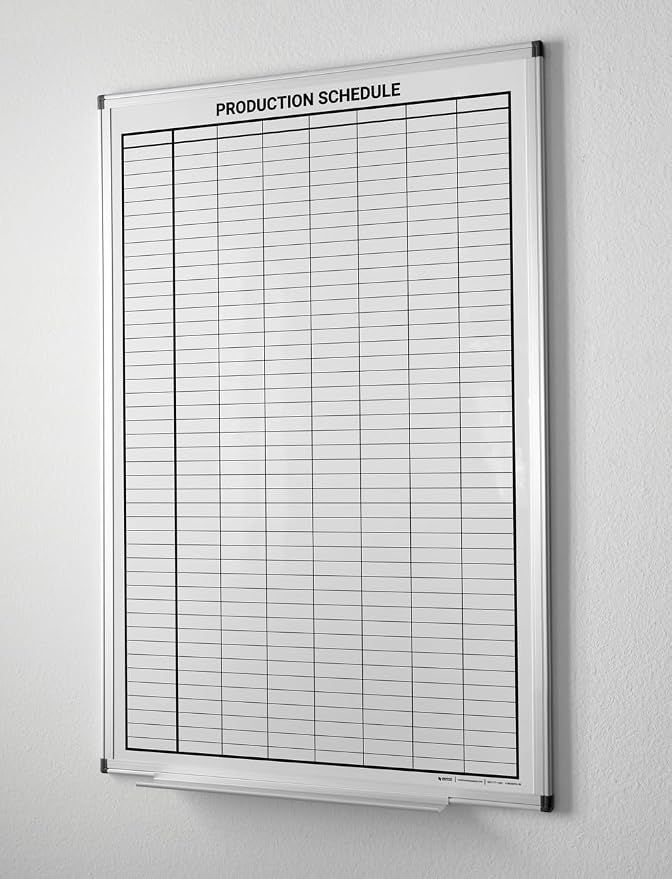 Production Schedule Portrait Whiteboard 60" x 40" by CreativeSafetySupply