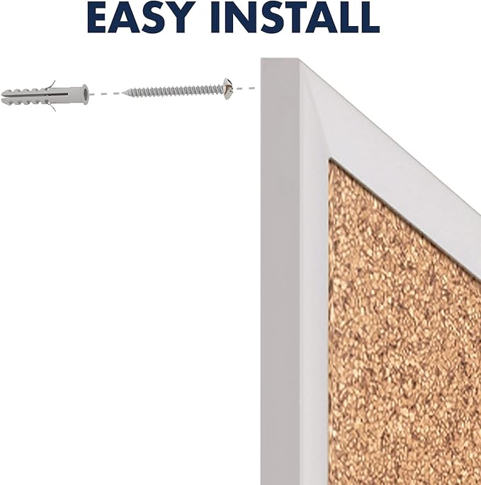 Quartet Cork Board, Bulletin Board, Aluminum Frame - Image 9
