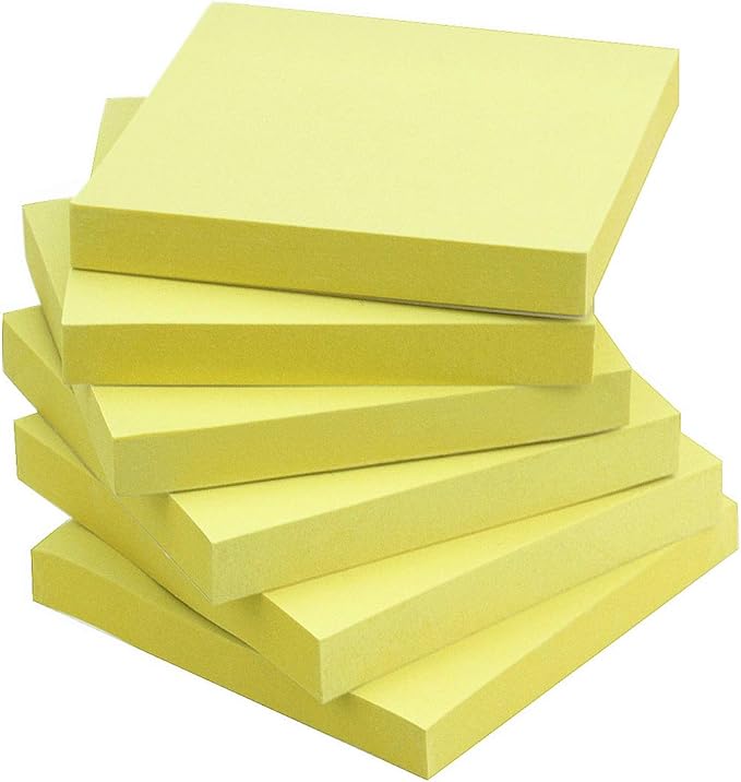 Early Buy Sticky Notes 3x3 Self-Stick Notes Yellow Color 6 Pads, 100 Sheets/Pad by EarlyBuy