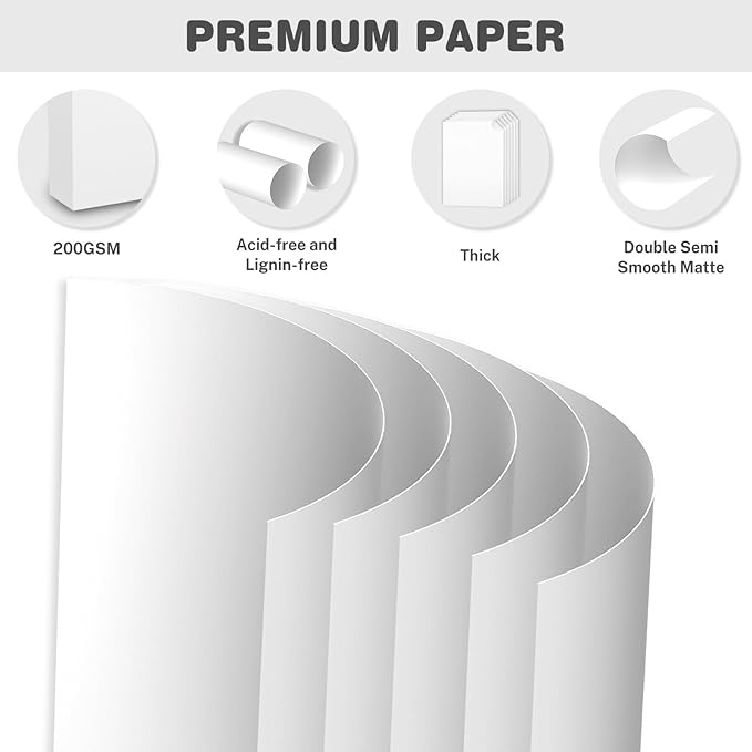 White Cardstock 8.5 X 11, 80 Sheets Card Stock, 75lb/ 200gsm Copy Paper - Image 3