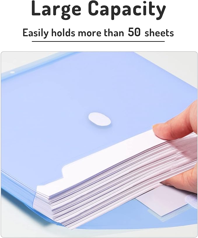 Forvencer Binder Pocket, 10 Pack Super Heavyweight Plastic Folders - Image 4