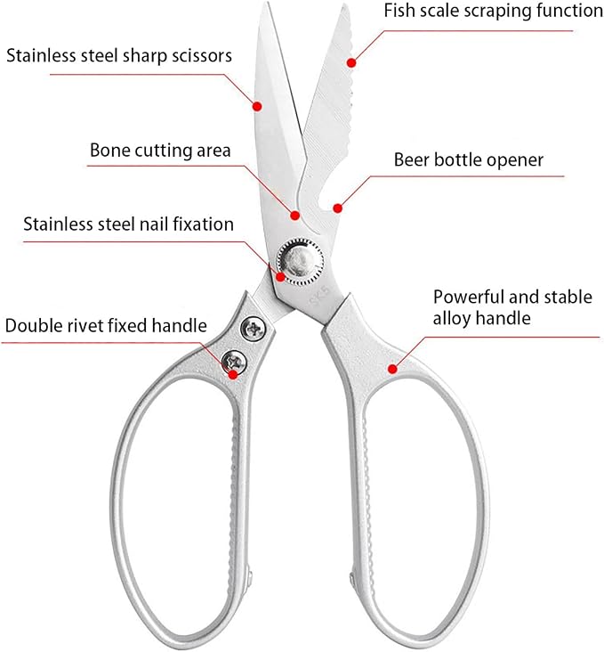 Kitchen Scissors All purpose, Have duty Stainless Steel Cooking Shears - Image 2