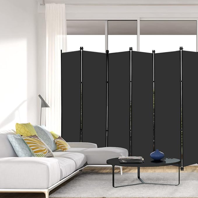 MAYOLIAH 6 Panel Folding Privacy Screen 9ft Wide, 6ft Tall Partition Room - Image 2