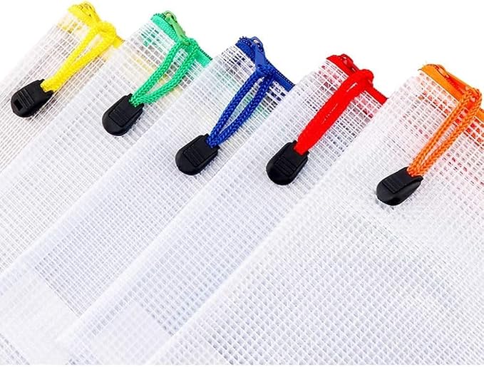Oaimyy-4 * 6 inchs-18 Pcs-Plastic Mesh Zipper Pouch Document Folders Bag Zip - Image 6