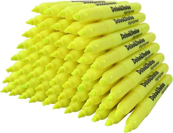 Dabo&Shobo Yellow highlighter, 60 Pack -bright color, chisel tip,