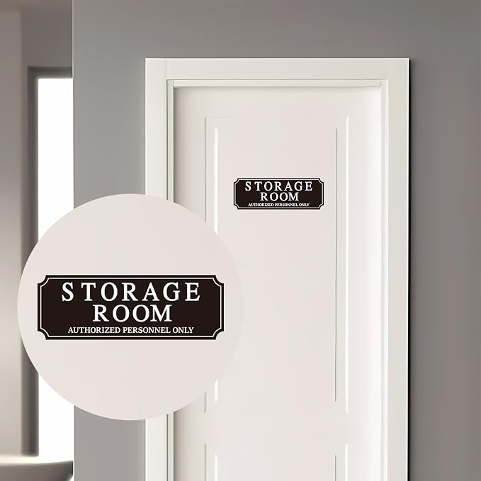 Storage Room Door Sign for Business and Home, Self-Adhesive Durable Modern - Image 5