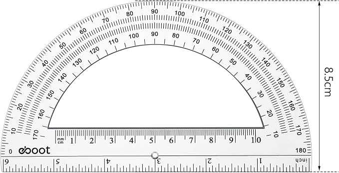 EBOOT 24 Pack Plastic Protractors Math Protractor 180 Degrees 6 Inch - Image 2