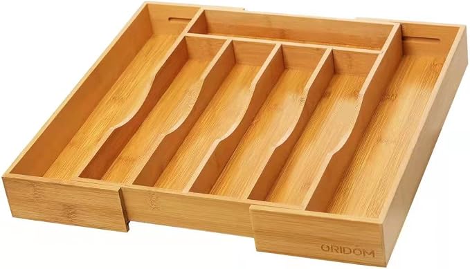 oridom Expandable Bamboo Kitchen Drawer Organizer - Image 8