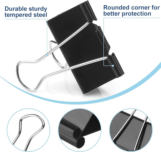 48 Pack Extra Large Binder Clips 2 Inch Paper Clip Large Binding Clip, Jumbo - Image 3
