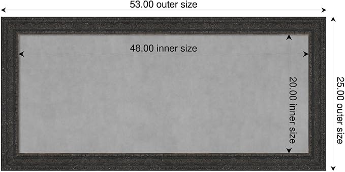 Amanti Art Black Framed Magnetic Board 25x53 Oversize Vision Board - Image 2