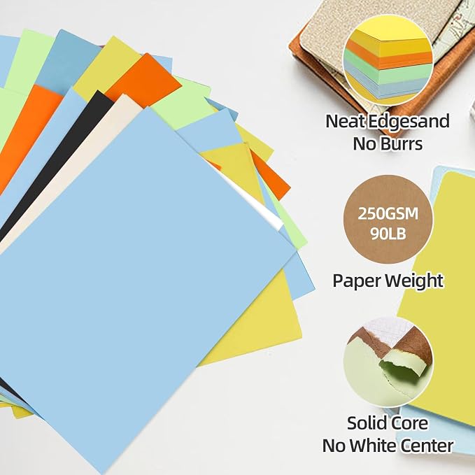 30 Sheets Black Cardstock 8.5'' x 11'', 250gsm/90lb Heavyweight Cover Cardstock - Image 3