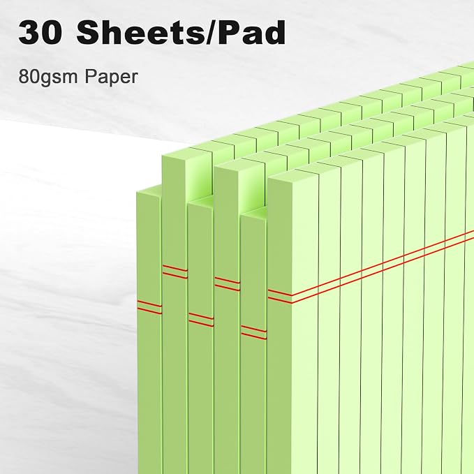 AILZFEI 6pcs Small Note Pad 5x8 College Ruled Green Legal Pads Paper Notepads 6 - Image 3