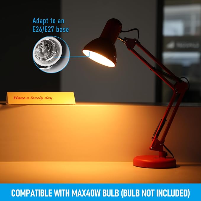 TORCHSTAR Metal Desk Lamp with Clamp, Swing Arm, Architect Adjustable Gooseneck - Image 7
