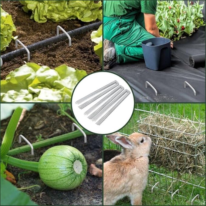 FEED GARDEN 4 Inch 50 Pack Galvanized Landscape Staples 11 Gauge Anti-Rust - Image 6