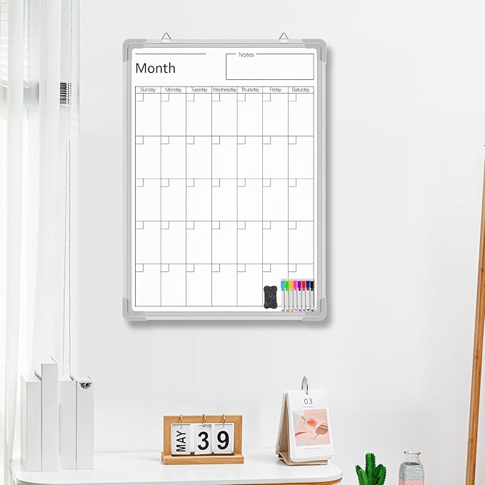 Lincia 24" x 18" Magnetic Vertical Monthly Dry Erase Calendar - Image 3