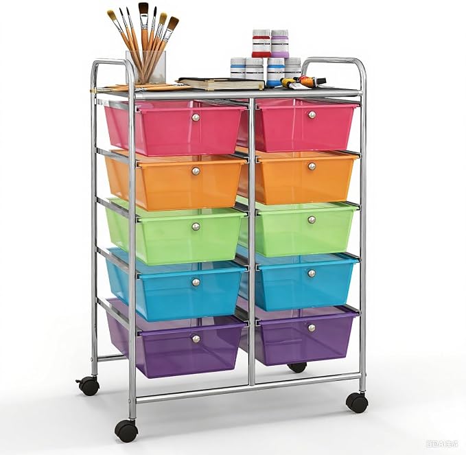GLACER 10 Drawer Rolling Cart, Storage Cart by GLACERGrowupinhappiness