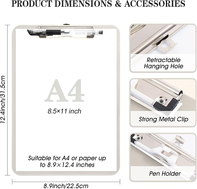 TFDLCG zm 2 PCS Plastic Clipboard - Image 3