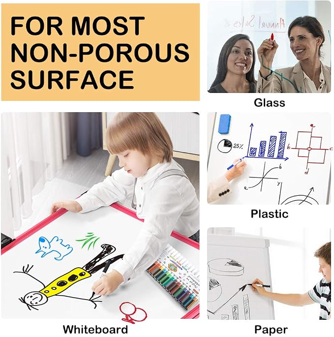 Shuttle Art Magnetic Whiteboard Markers, 20 Pieces Fine Tip and Eraser - Image 5