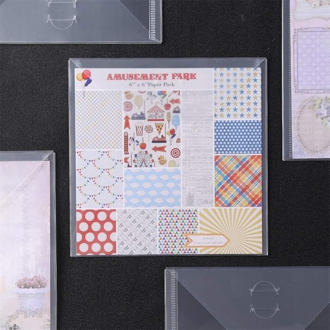 10PCS Large Stamp & Dies Storage Pockets Transparent Plastic Seal Bags Storage - Image 7