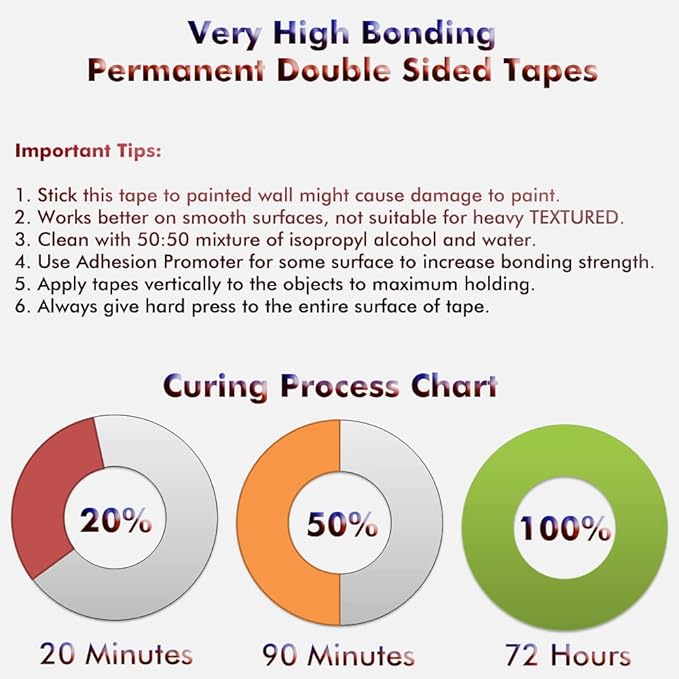 LLPT Double Sided Tape Acrylic Waterproof Permanent Heavy Duty Mounting Tape - Image 4