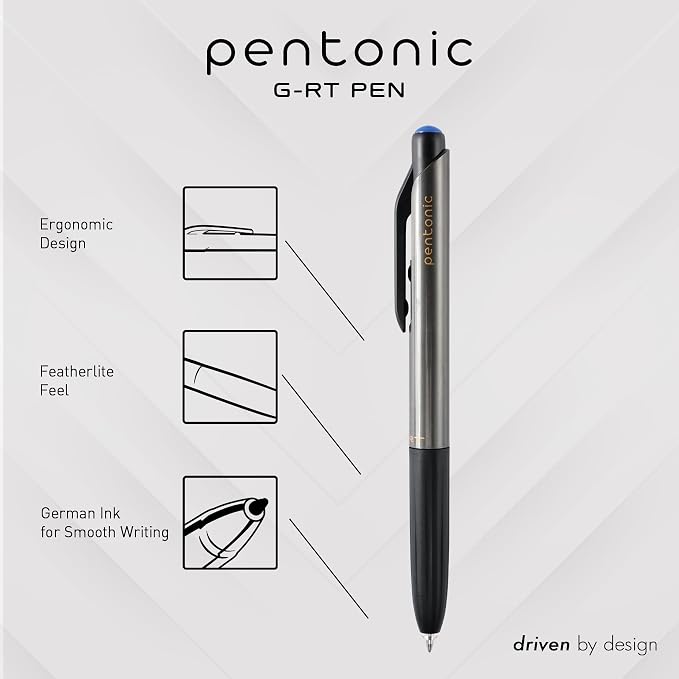 Pentonic GR-T Retractable Gel Pens, 0.7 mm Fine Point, Smooth Writing - Image 2