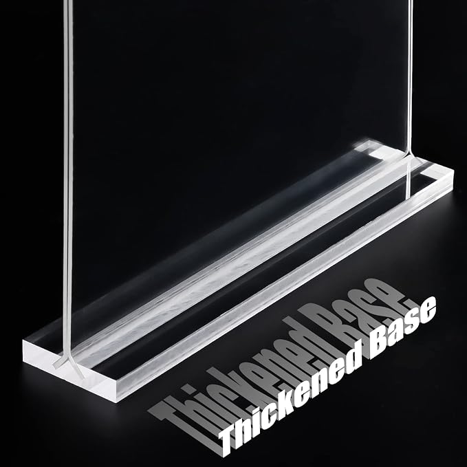 xydstay 6pack Acrylic Sign Holder 8.5 X 11, Vertical T Shape Clear Plastic Menu - Image 5