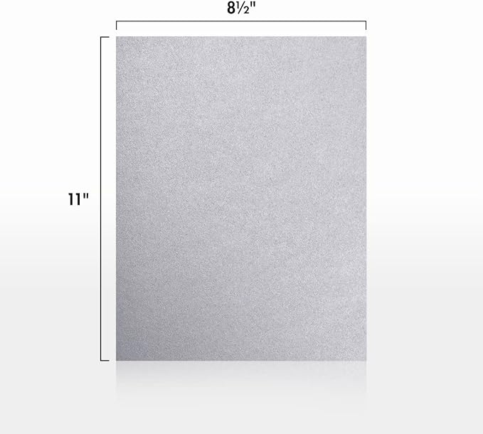 LUXPaper 8.5" x 11" Cardstock | Letter Size | Silver Metallic | 105lb. Cover | - Image 2