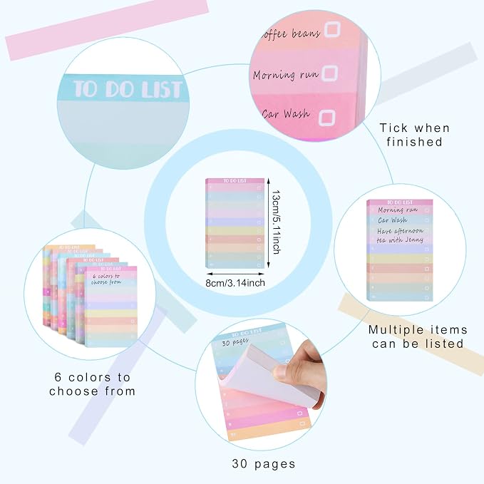 300 Sheets to Do List Notepad Daily Checklist Sticky Notes Cute Undated Memo - Image 8