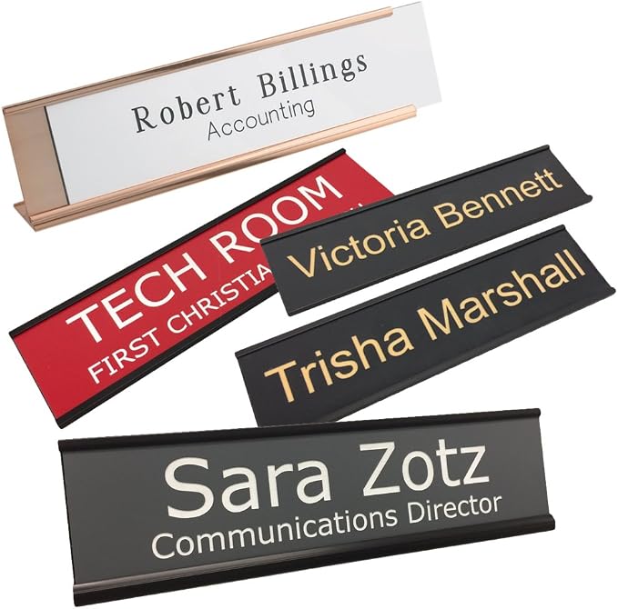 Made in USA Personalized Desk Name Plate – Custom Engraved Office Sign by GriffcoSupply