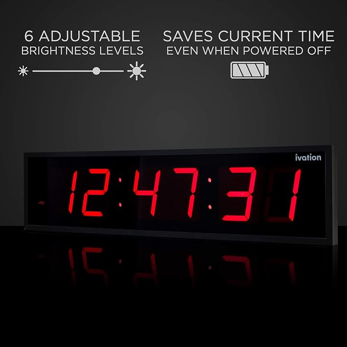 Ivation Huge Oversized 48" Large Digital LED Clock | Big Digital Clock - Image 5