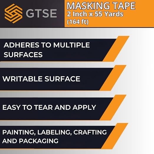 GTSE Masking Tape, Bulk Contractors Pack, 2 inch x 55 Yards, 24 Rolls, Full - Image 6