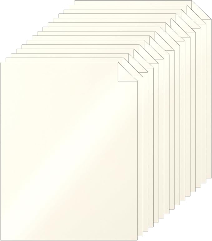 Silunkia 40 Sheets Cream Shimmer Cardstock 8.5 x 11 Ivory Paper, 75lb Off White by Silunkia