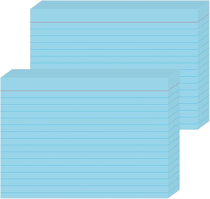 JINMIKEJI Blue Ruled Index Cards 5x7 Inch by JINMIKEJI