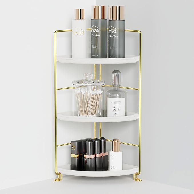 JANUS LiANG 3-Tier Bathroom Organizer Countertop, Corner Bathroom Counter by JANUSLiANG